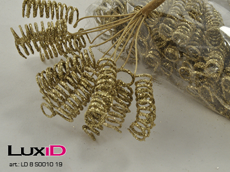 X-mass curls wire 19 gold 90mm (6X12=72pcs)